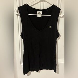 Lacoste Women's Black V-Neck Tank Top